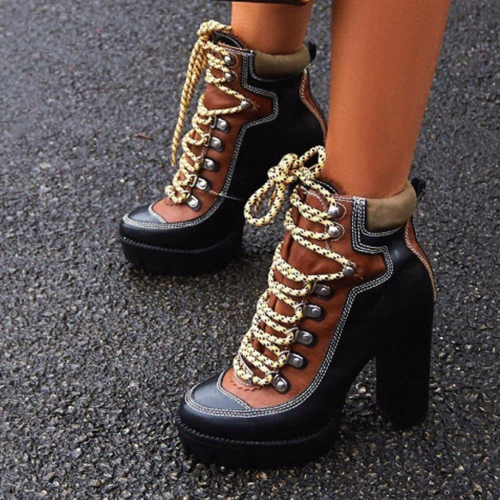 designer lace up ankle boots