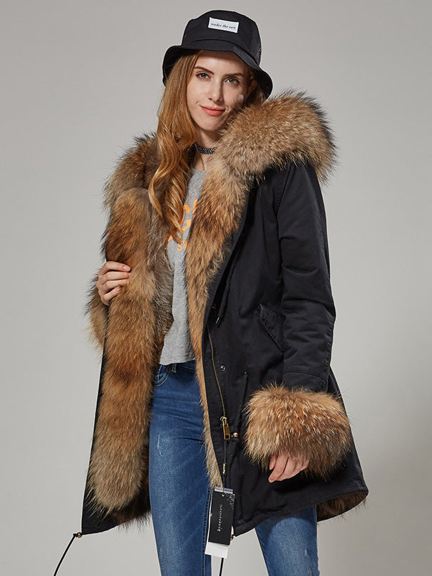 raccoon fur collar