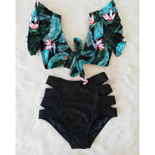 2020 Print Swimwear Women High Waist Bikini Ruffle Swimsuit Push Up Bi –  ASHORE SHOP
