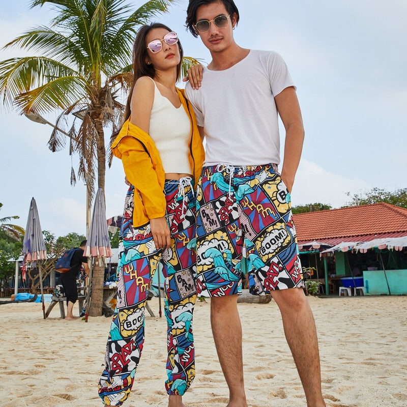 matching bathing suit and trunks