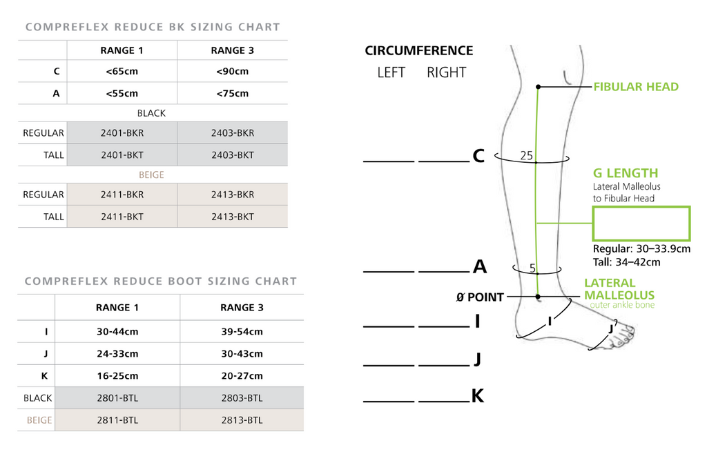 Ames Walker Compression Size Chart