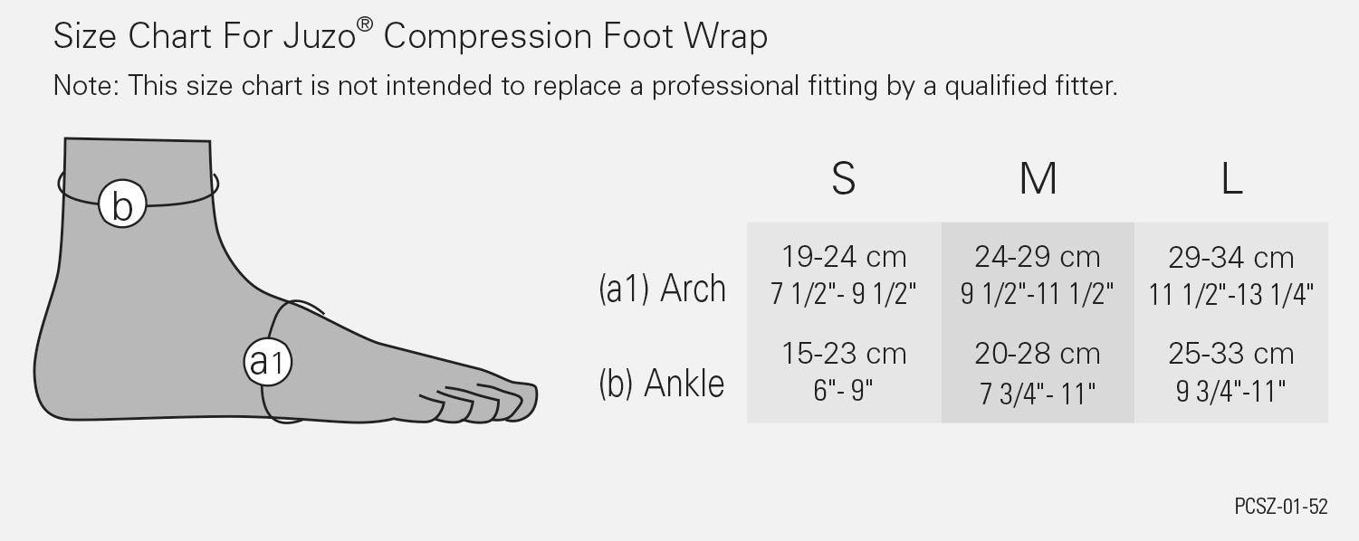 Juzo Compression Wrap Size Chart