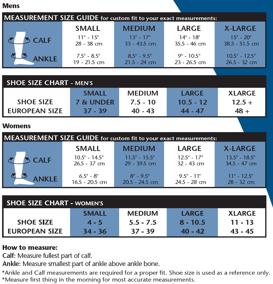 Venosan Compression Size Chart