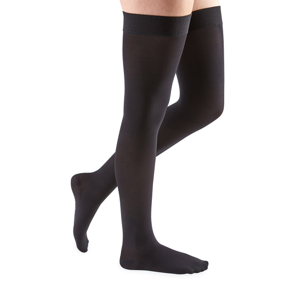 Medi Comfort Closed Toe Thigh Highs w/Silicone Dot Band - 15-20 mmHg ...