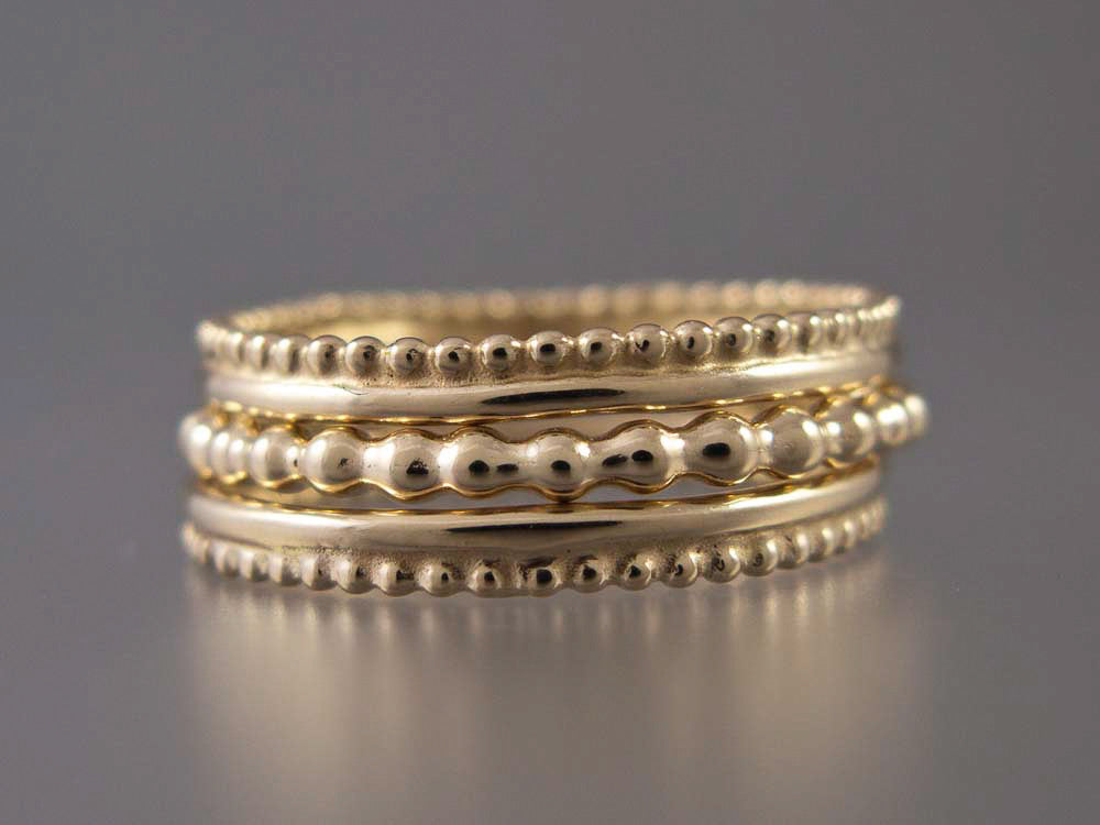 Gold Bubble Wedding Band