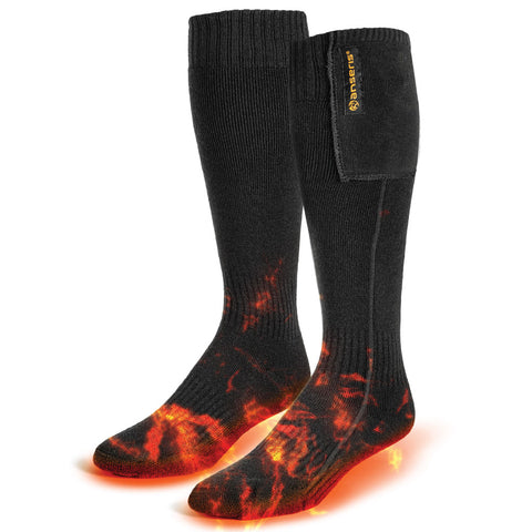 heated socks with full toe heating to help keep feet warm