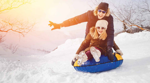 snow tubing with heated apparel