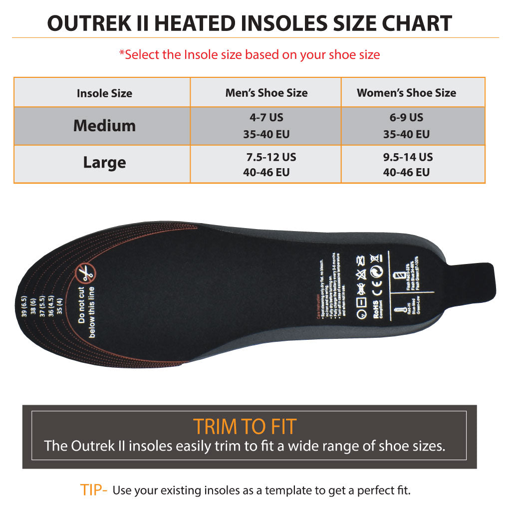 Thermacell Insoles Size Chart