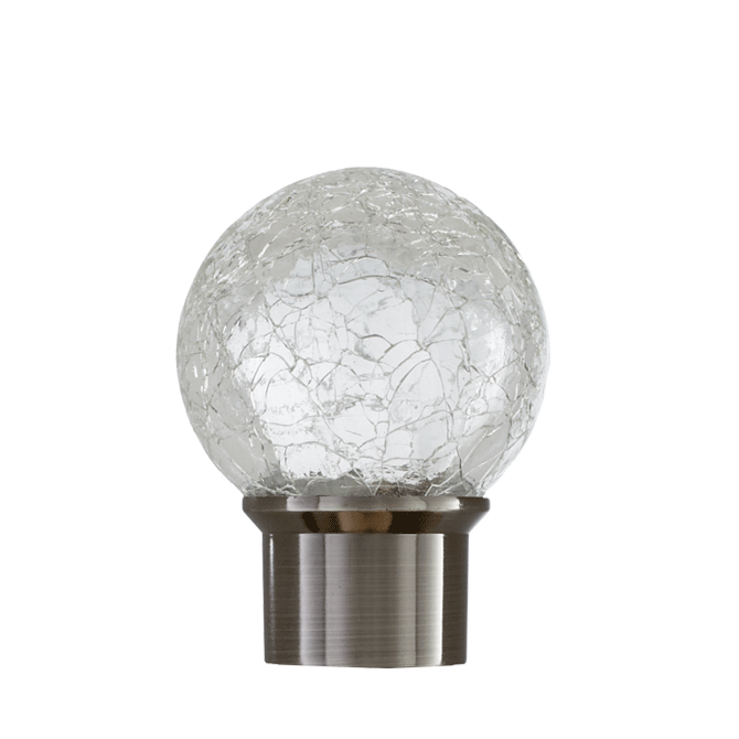 Clear Glass Crackle Ball Finial