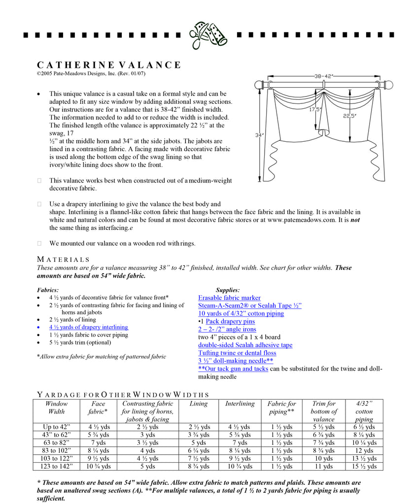 Catherine Valance Pattern by Pate Meadows Easy To Sew Patterns