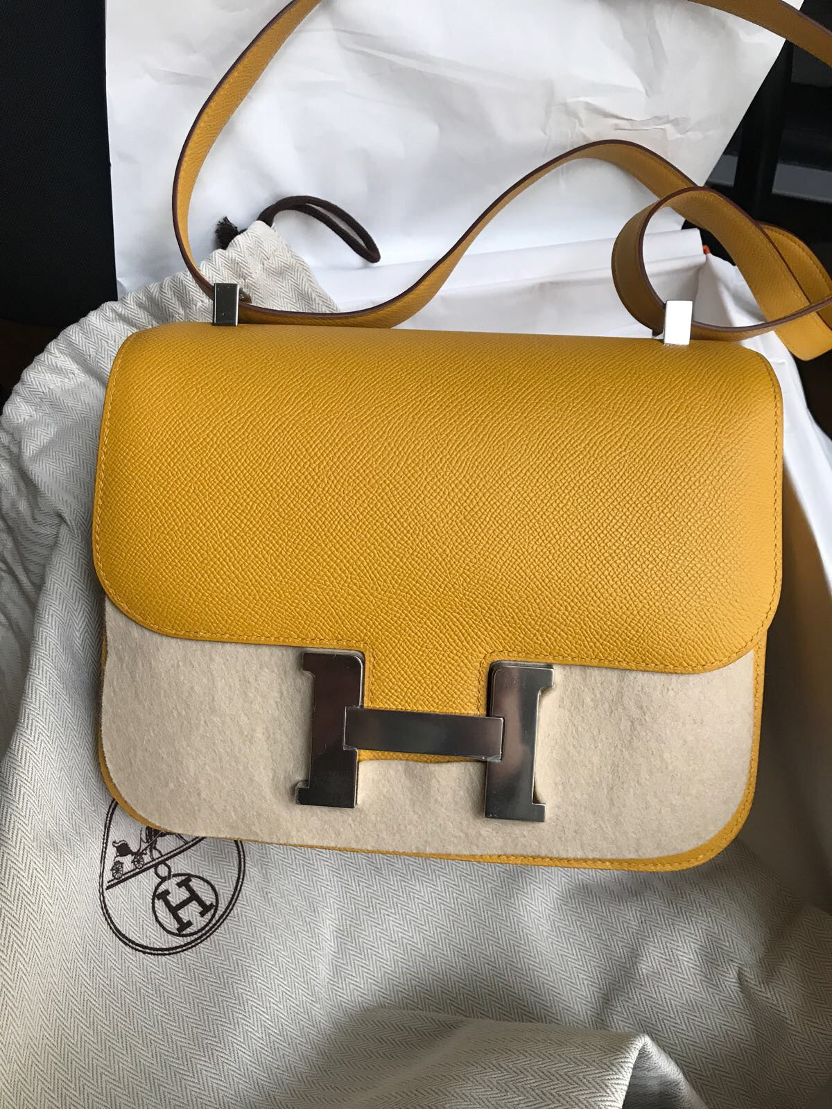 hermes constance yellow