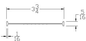 3 3/4" Wide Garage Door Weather Strip Diagram