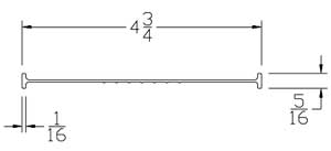 4 3/4" Wide Garage Door Weather Strip Diagram