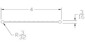 4" Wide Garage Door Weather Strip Diagram