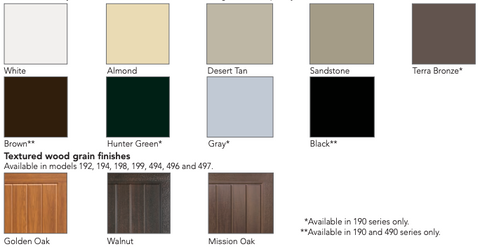 Thermacore Residential Paint Swatches - Garage Door