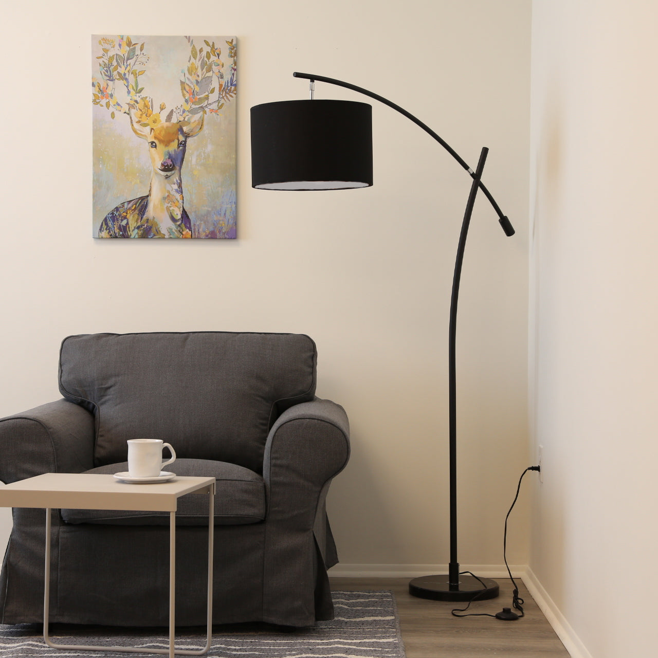 black finish floor lamp