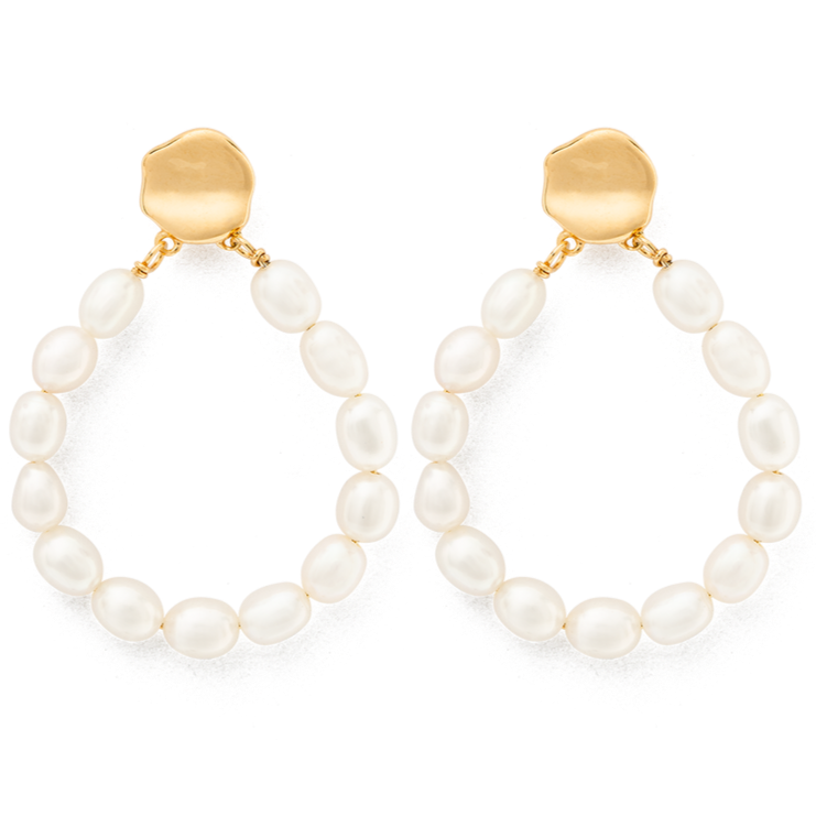 Kirstin Ash Lustre Pearl Earrings, Gold – lilyandmitchell