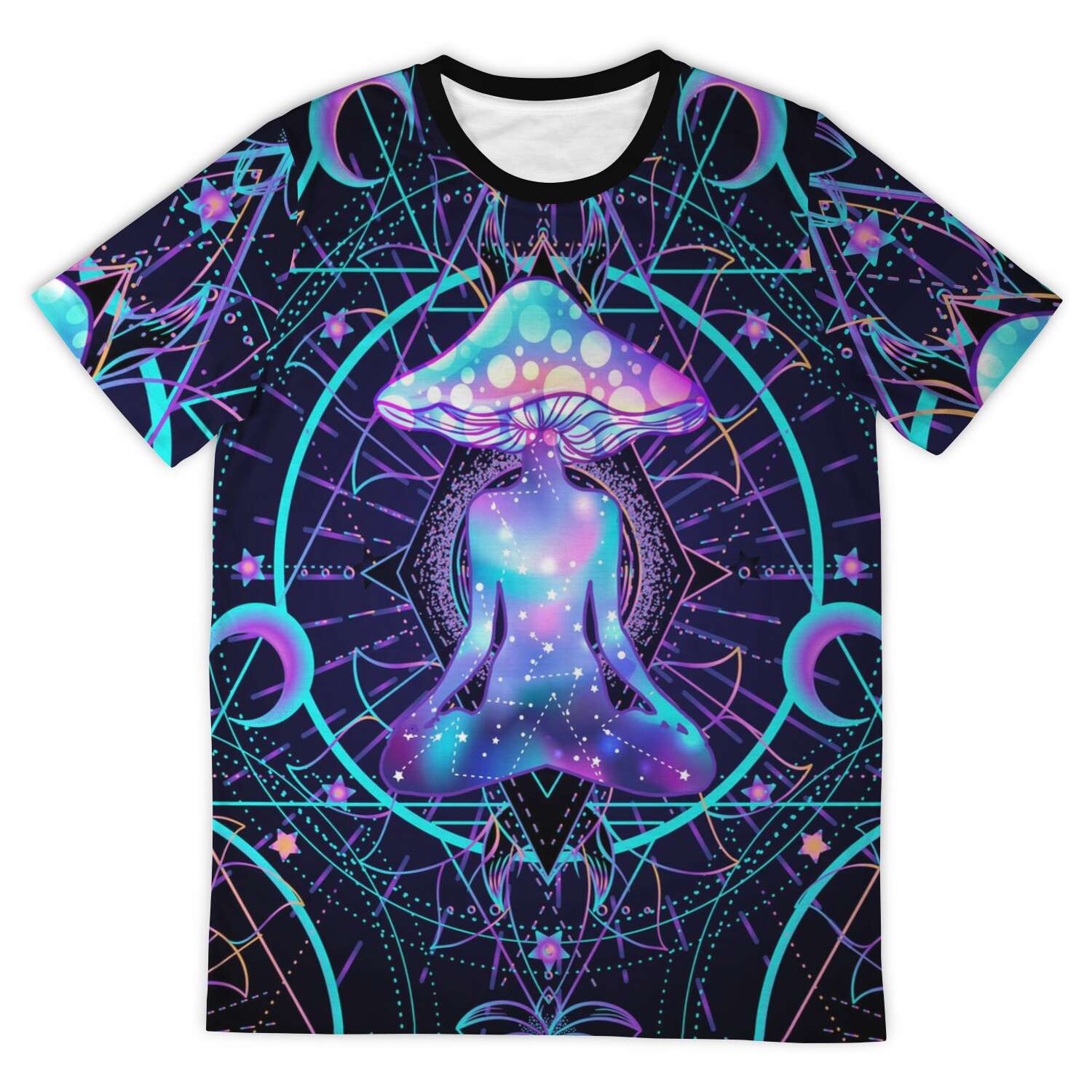 Cubeometry Men's Trippy T-shirt: Scared Geometry, Psychedelic