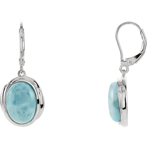 Sterling Silver Larimar Leverback Earrings – Cailin's Fine Jewelry Gifts
