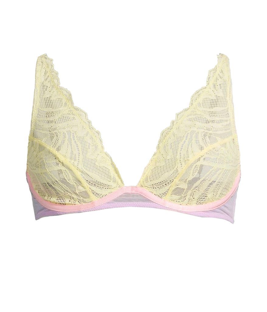 Florrie Lace Triangle Bra in Lemon – Calexico