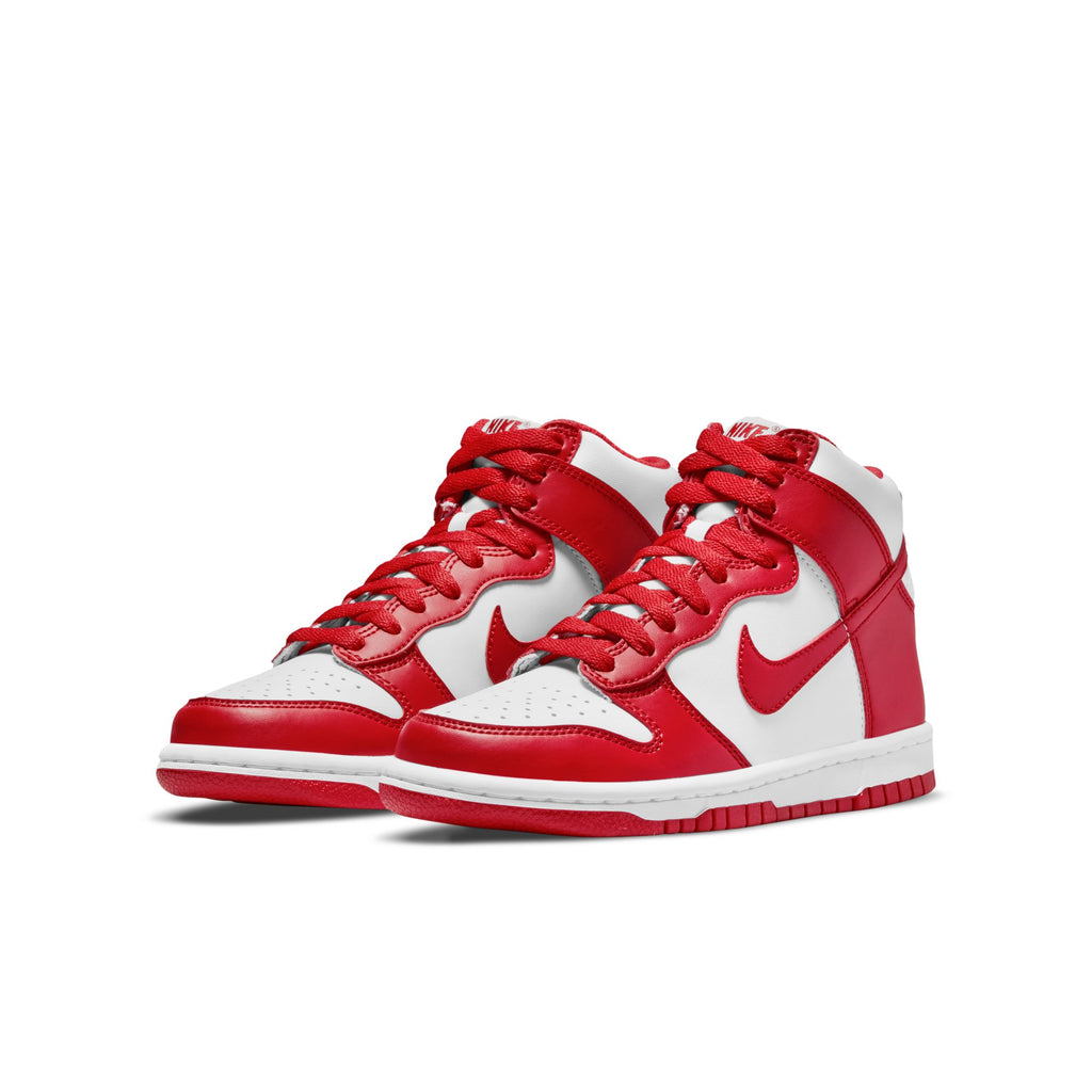 Nike Dunk High (GS), WHITE/UNIVERSITY RED – OZNICO