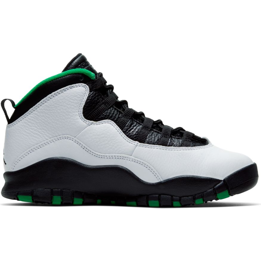 black and green jordan 10s