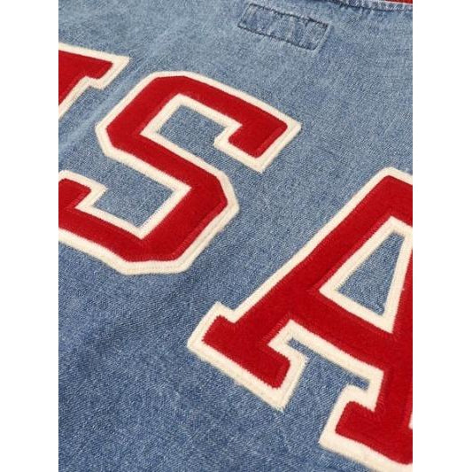 polo denim varsity jacket