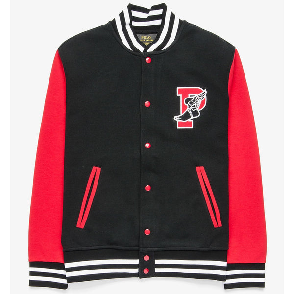 POLO RALPH LAUREN P- Wing Double Knit Tech Varsity Jacket, Black/ Red –  OZNICO