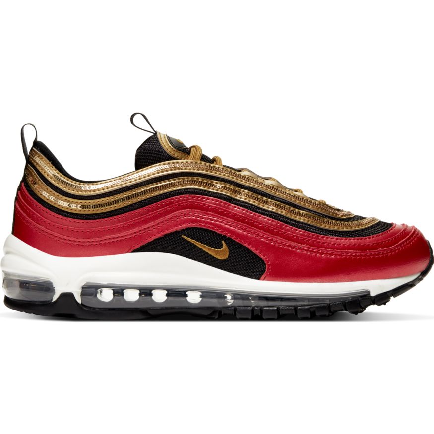 gold black and red air max