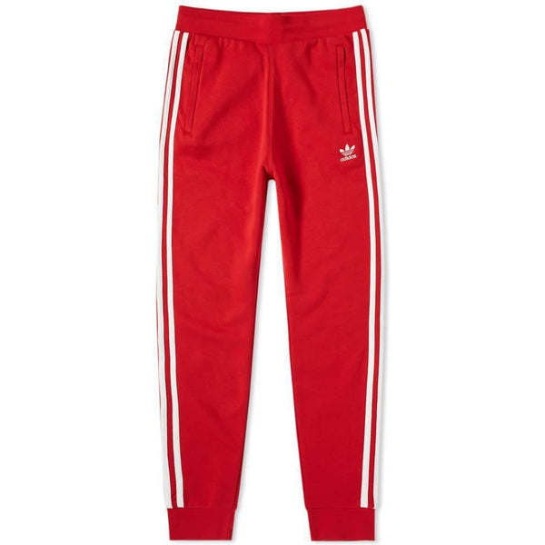 adidas 3 stripe red track pants