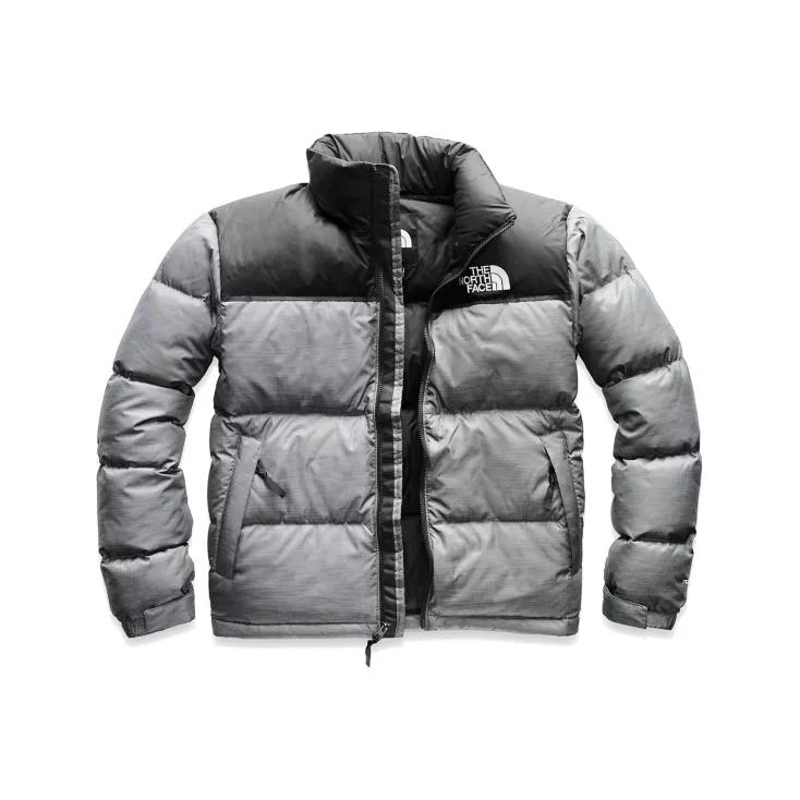 grey north face puffer jacket