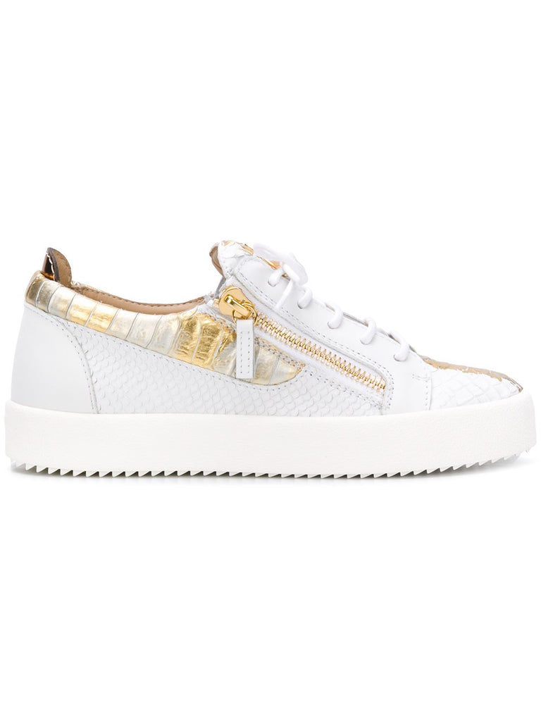 Tryk ned Decode Virus GIUSEPPE ZANOTTI Gail Metallic Low Top Women's Sneaker, White/ Gold – OZNICO