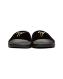 giuseppe velvet slides