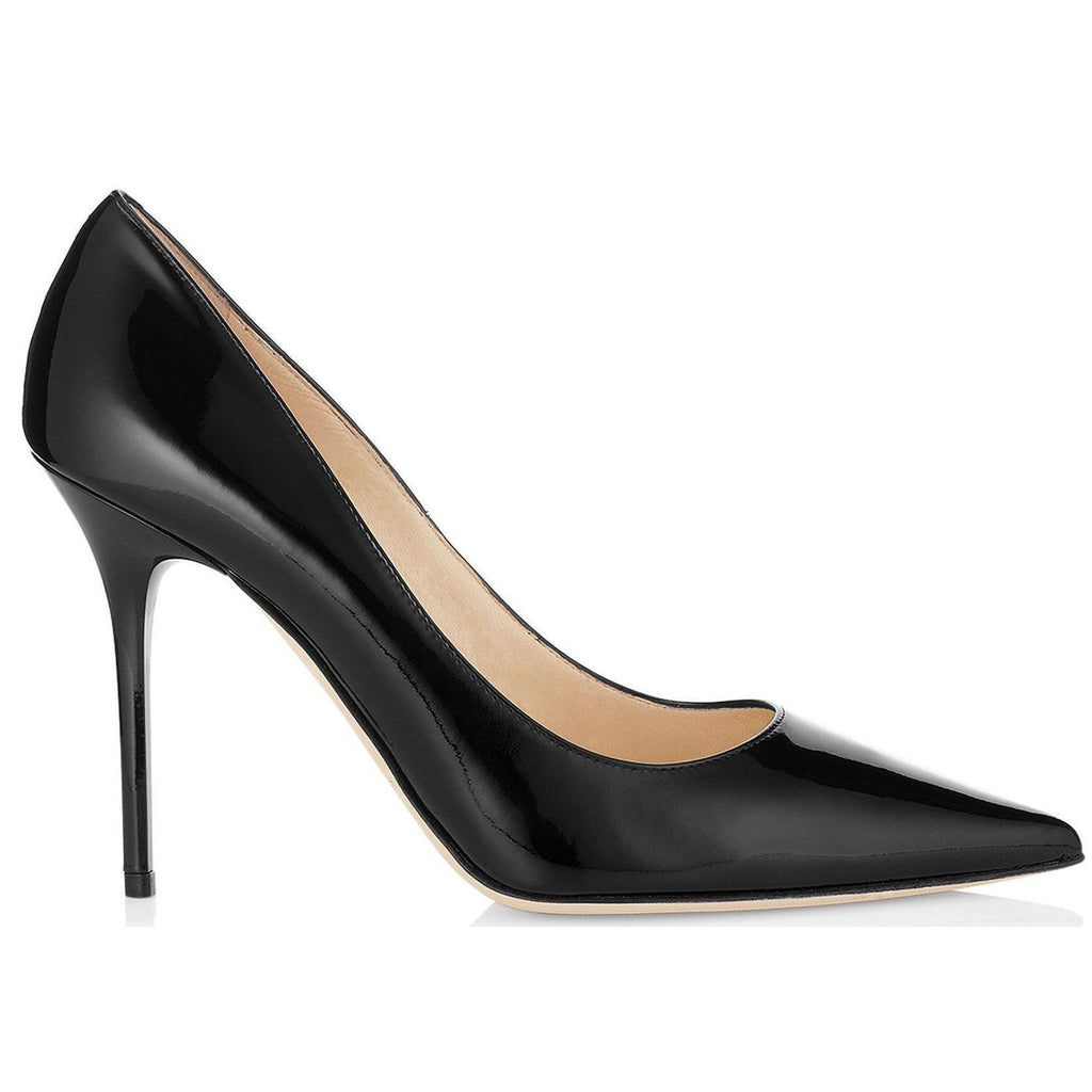 JIMMY CHOO Abel Patent Leather Pointy Toe Pumps, Black – OZNICO