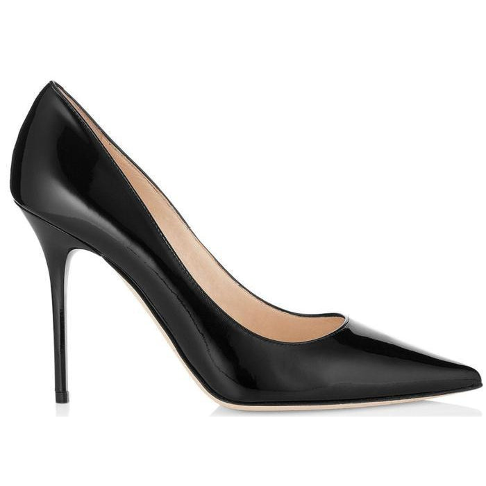 JIMMY CHOO Abel Patent Leather Pointy Toe Pumps, Black – OZNICO