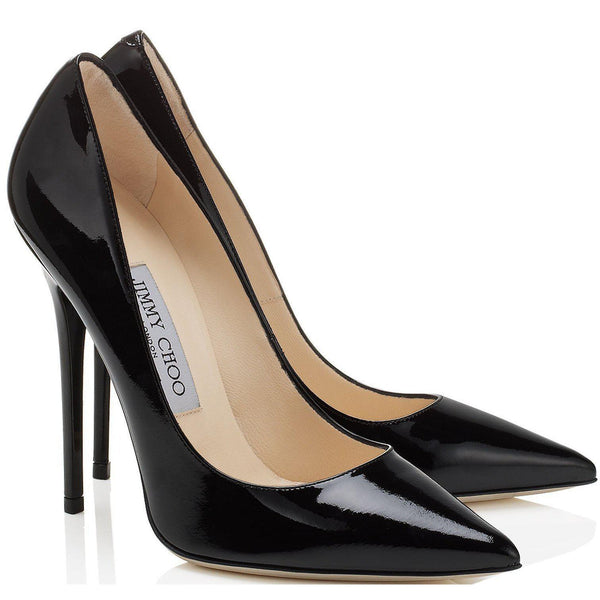 JIMMY CHOO Anouk Patent Leather Pointy Toe Pumps, Black – OZNICO