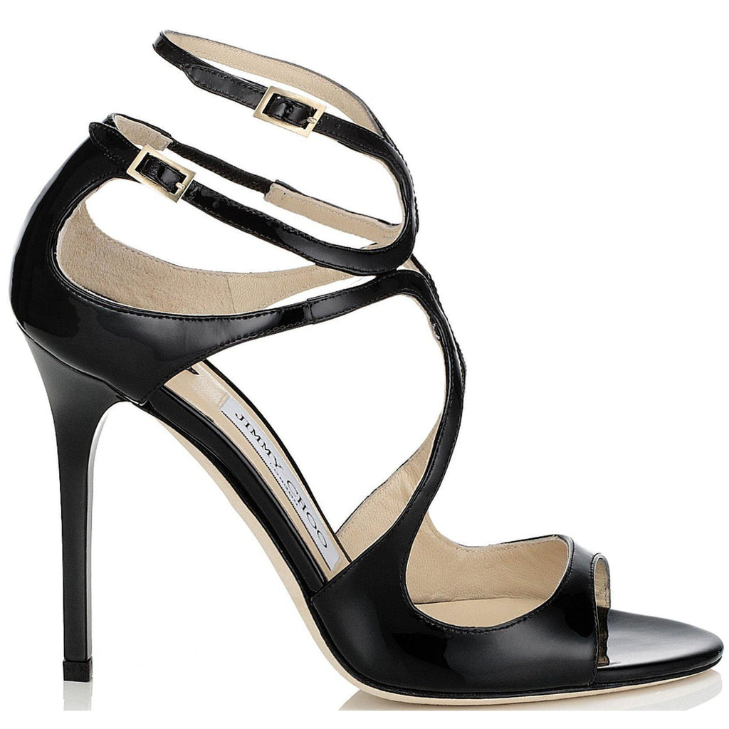 JIMMY CHOO Lang Patent Strappy Sandals 