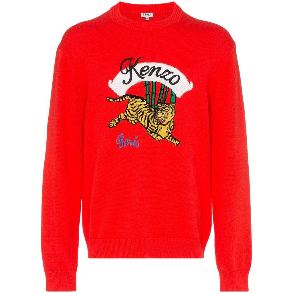 KENZO Bamboo Tiger Sweater, Medium Red 