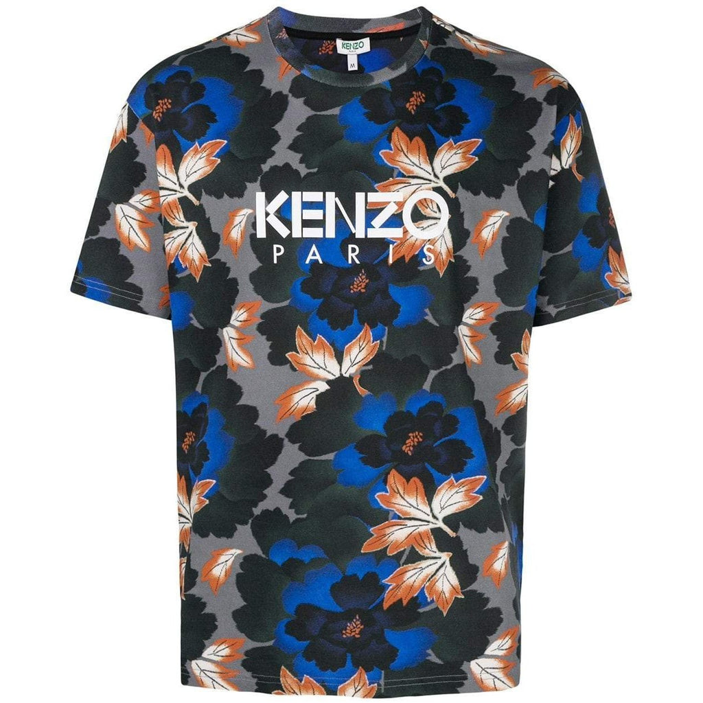  KENZO  Indonesian  Flower Printed T Shirt Anthracite OZNICO