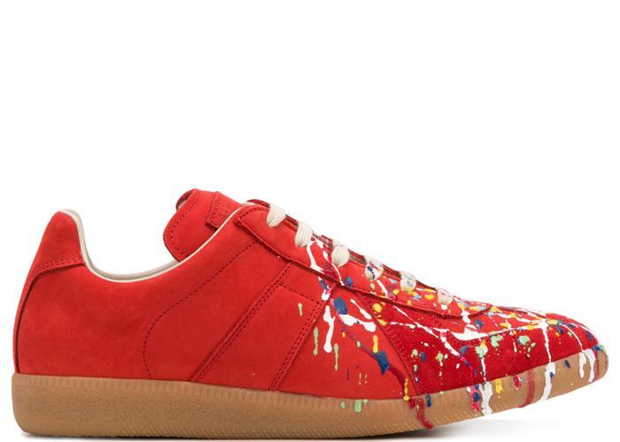 MAISON MARGIELA Replica Low Trainer, Red Paint Splatter – OZNICO