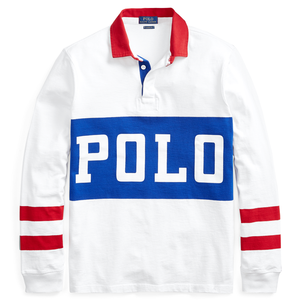 POLO RALPH LAUREN Classic Fit Cotton Rugby Shirt, White/ Multi – OZNICO