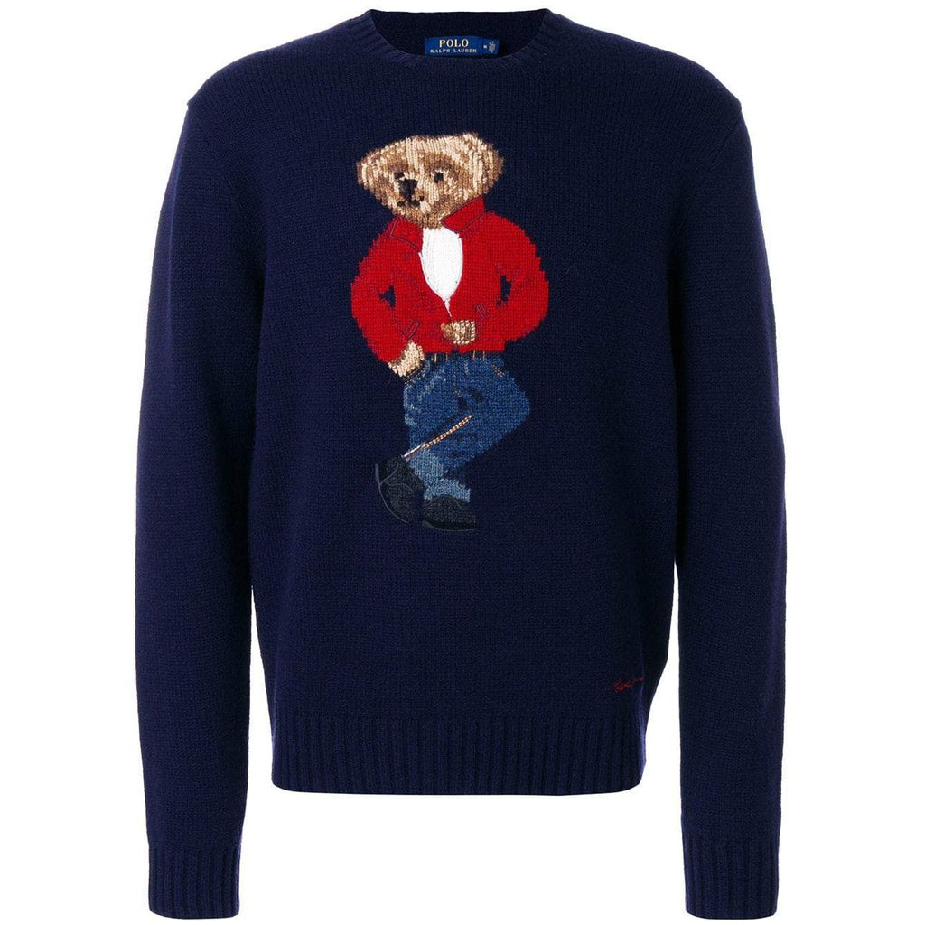 POLO RALPH LAUREN Wool Blend Bear Sweater, Navy – OZNICO