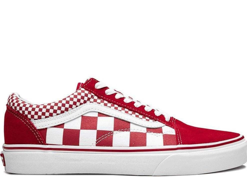 vans checkered red and white