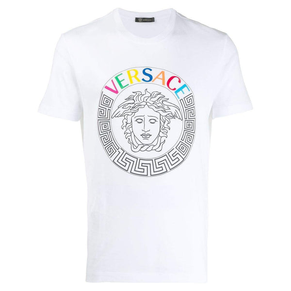 VERSACE Embroidered Logo Medusa T-Shirt, White – OZNICO