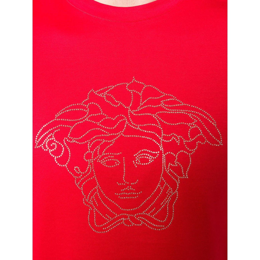 VERSACE Medusa Crystal-Embellished T-Shirt, Red – OZNICO