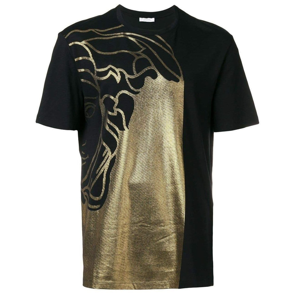 versace t shirt black and gold