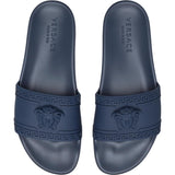 navy blue versace slides