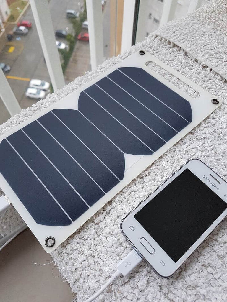 Portable Solar Panel Hooked up to phone