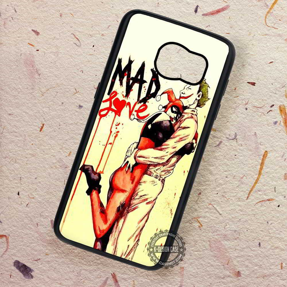 Mad Love Harley Quinn Joker Couple Hugging Samsung Galaxy S7 S6 S5 Note 7 Cases Covers