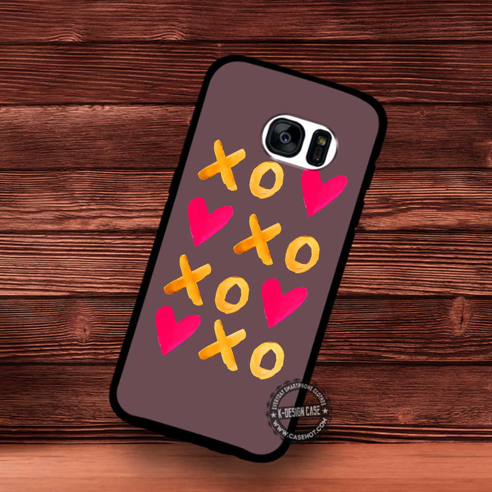 XOXO Heart Painted Wallpaper Samsung Galaxy S7 S6 S5 Note 7 Cases